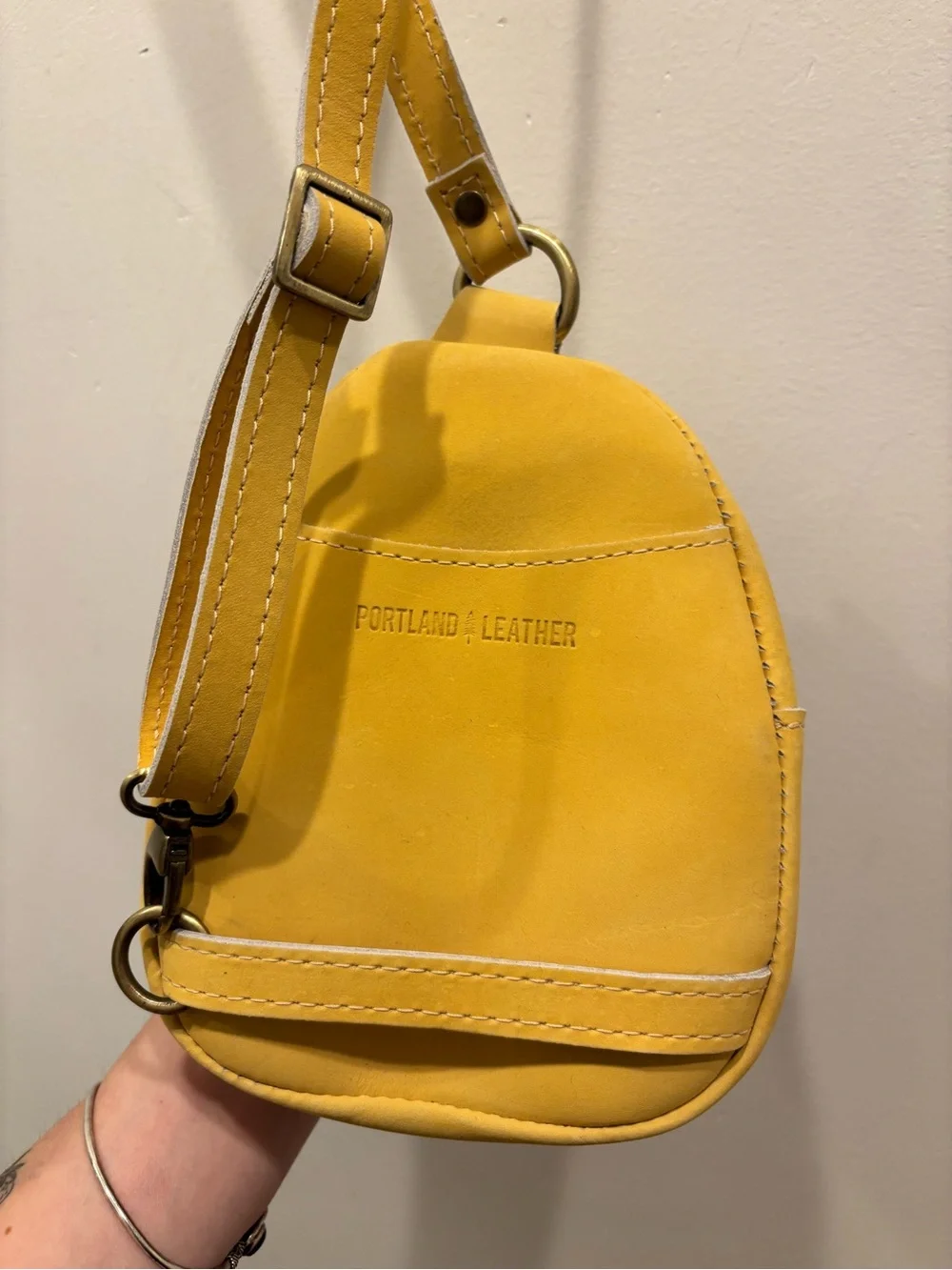 Portland Leather Mustard Yellow Crossbody Bag